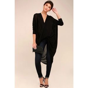 PPLA Lennon Black Long Sleeve High-Low Top